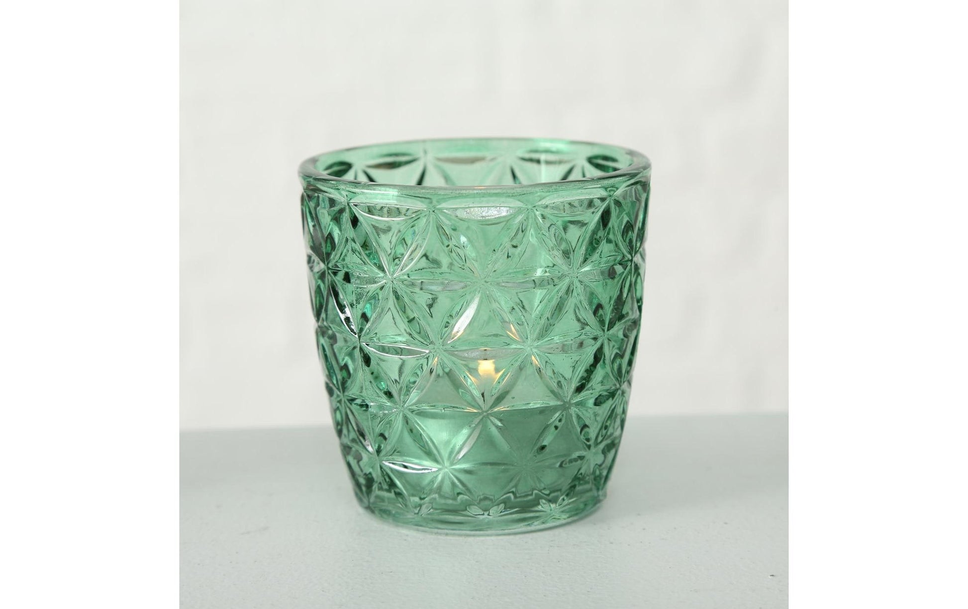 Boltze Marilu Windlicht – Glas, Grün – Ø 7,5 × 7,5 cm – 4-teilig