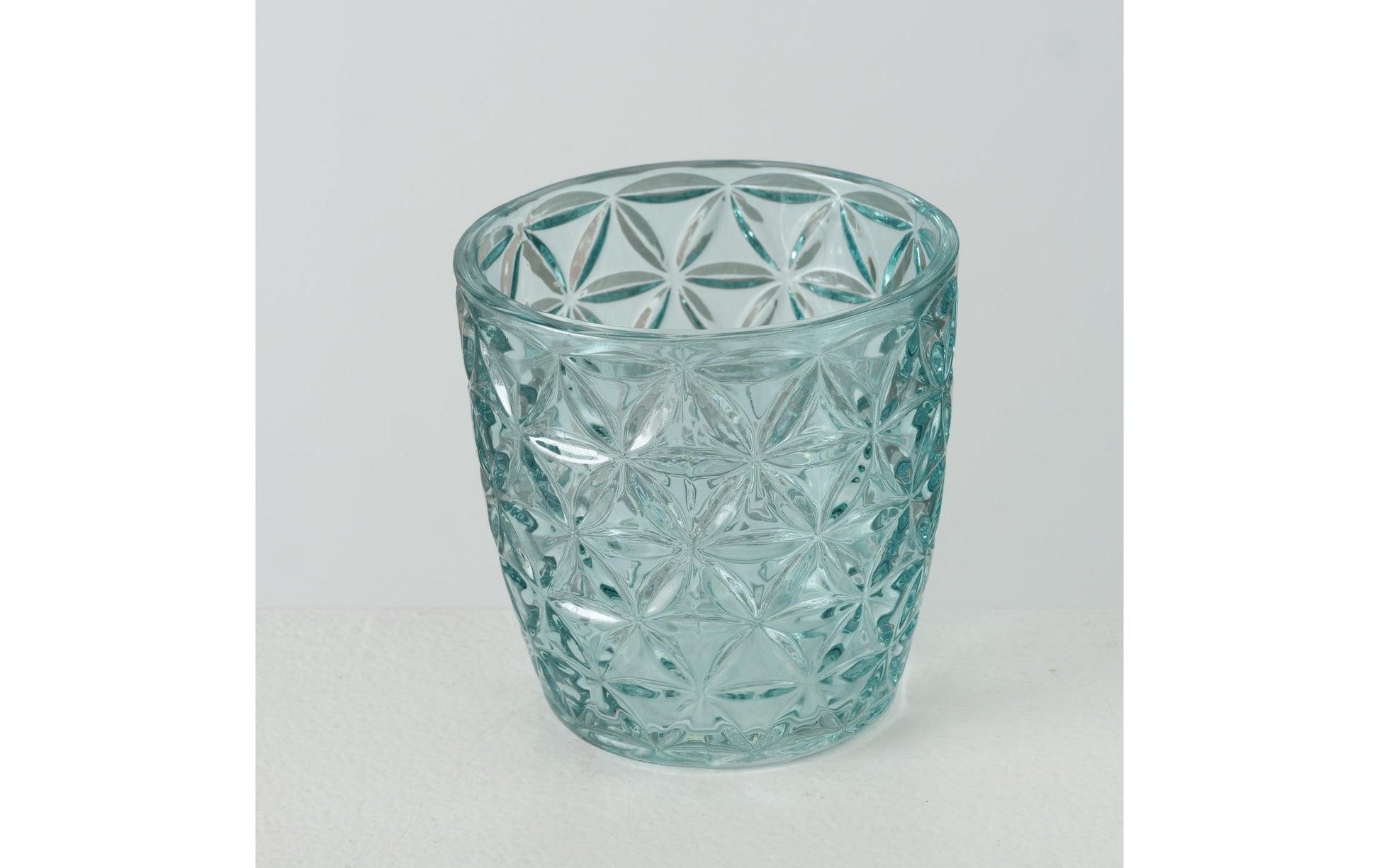 Boltze Windlicht – Glas, petrol – Ø 7,5 × 7,5 cm – 4-teilig