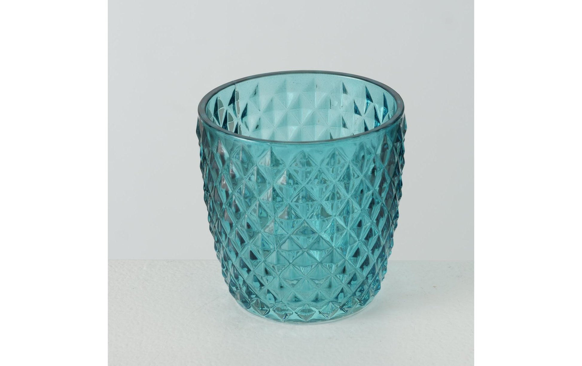 Boltze Windlicht – Glas, petrol – Ø 7,5 × 7,5 cm – 4-teilig