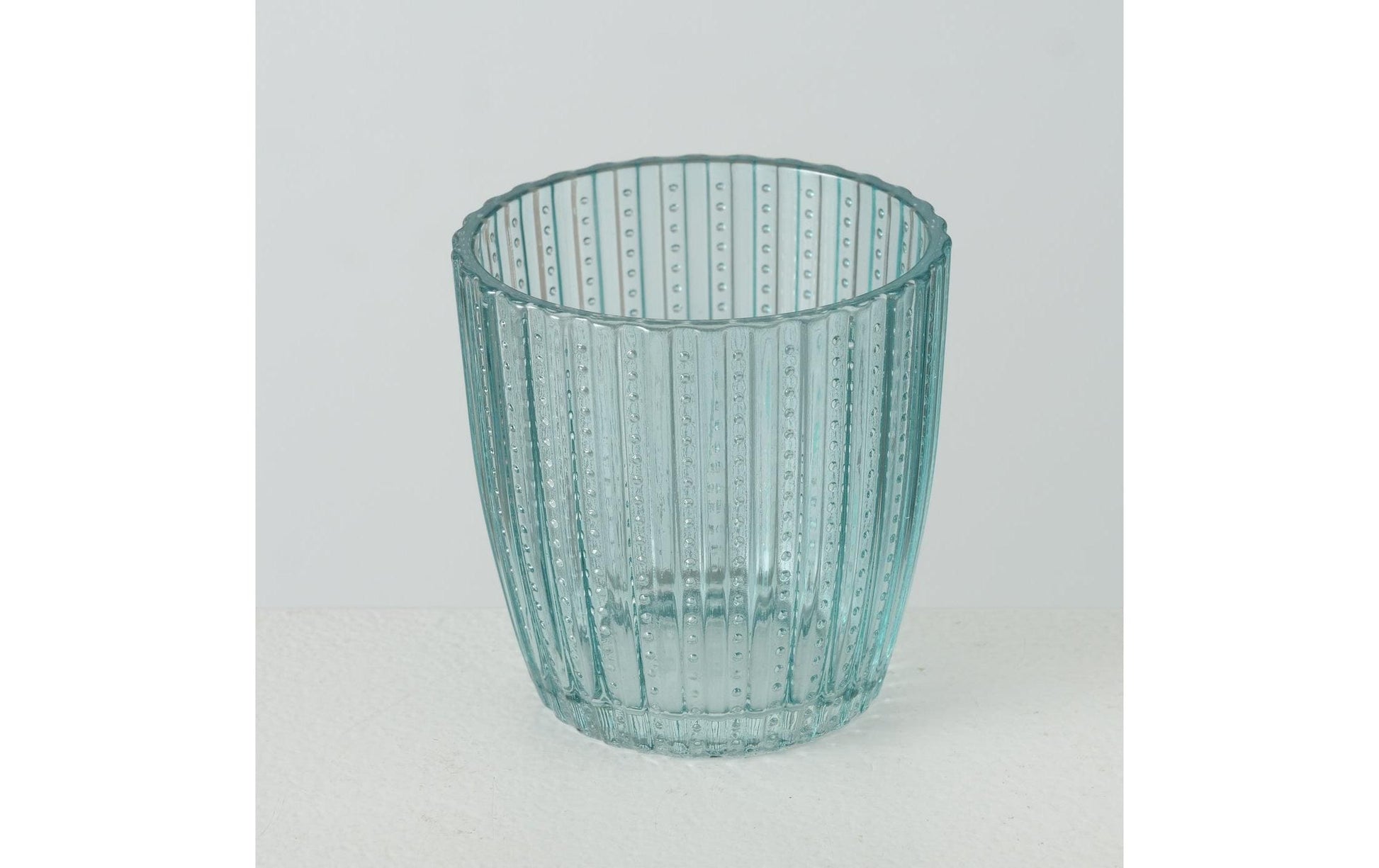 Boltze Windlicht – Glas, petrol – Ø 7,5 × 7,5 cm – 4-teilig