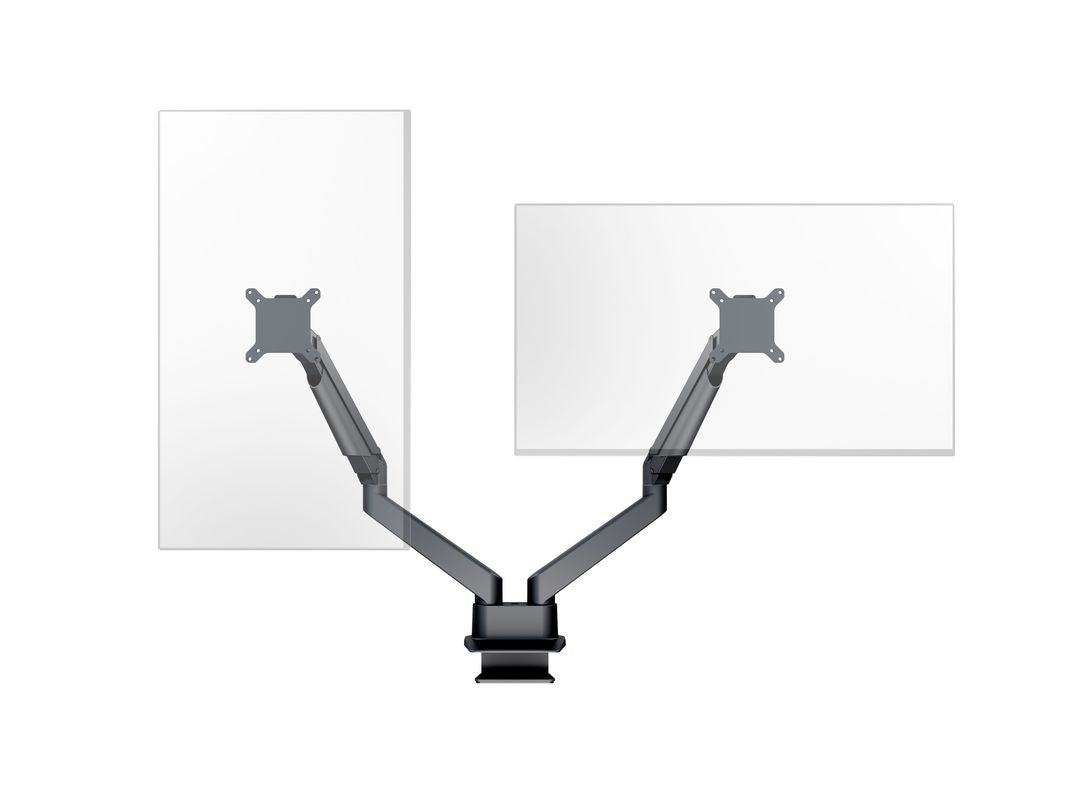 Multibrackets Tischständer Duo 3965 – Tischhalterung, Dual, bis 32", VESA 100 × 100 mm, 10 kg, Drehbar, Schwarz