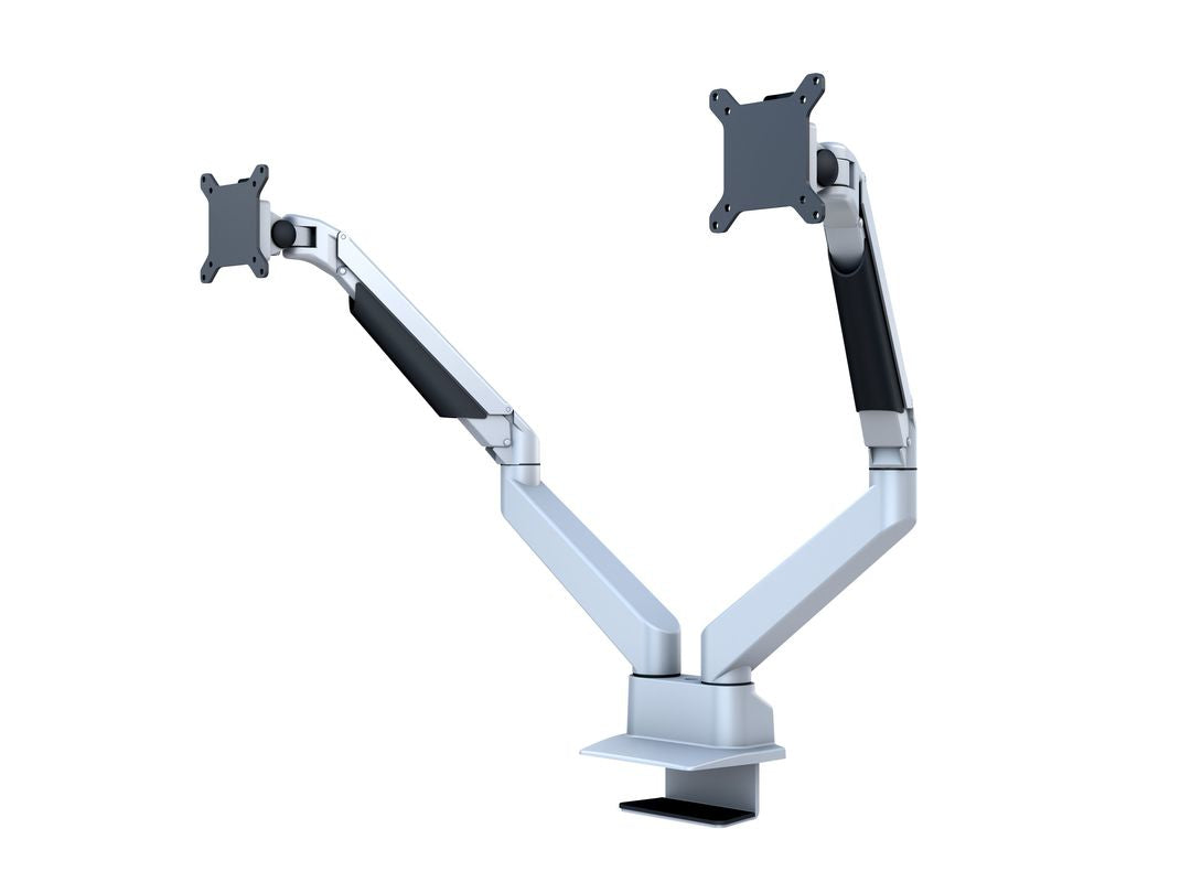 Multibrackets Tischständer Duo 3972 – Tischhalterung, Dual, bis 32", VESA 100 × 100 mm, 10 kg, neigbar, silber