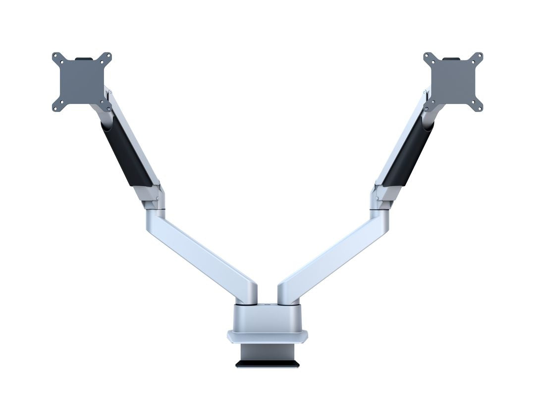 Multibrackets Tischständer Duo 3972 – Tischhalterung, Dual, bis 32", VESA 100 × 100 mm, 10 kg, neigbar, silber