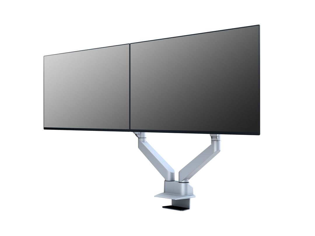 Multibrackets Tischständer Duo 3972 – Tischhalterung, Dual, bis 32", VESA 100 × 100 mm, 10 kg, neigbar, silber