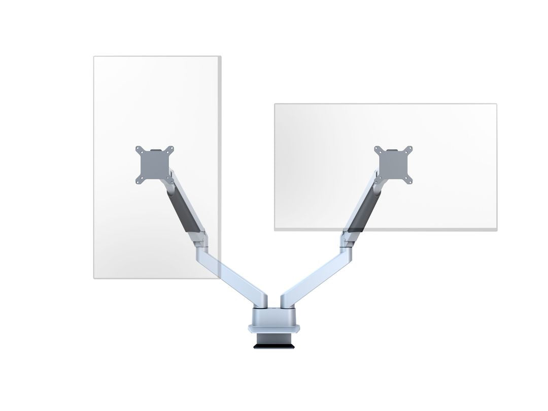 Multibrackets Tischständer Duo 3972 – Tischhalterung, Dual, bis 32", VESA 100 × 100 mm, 10 kg, neigbar, silber