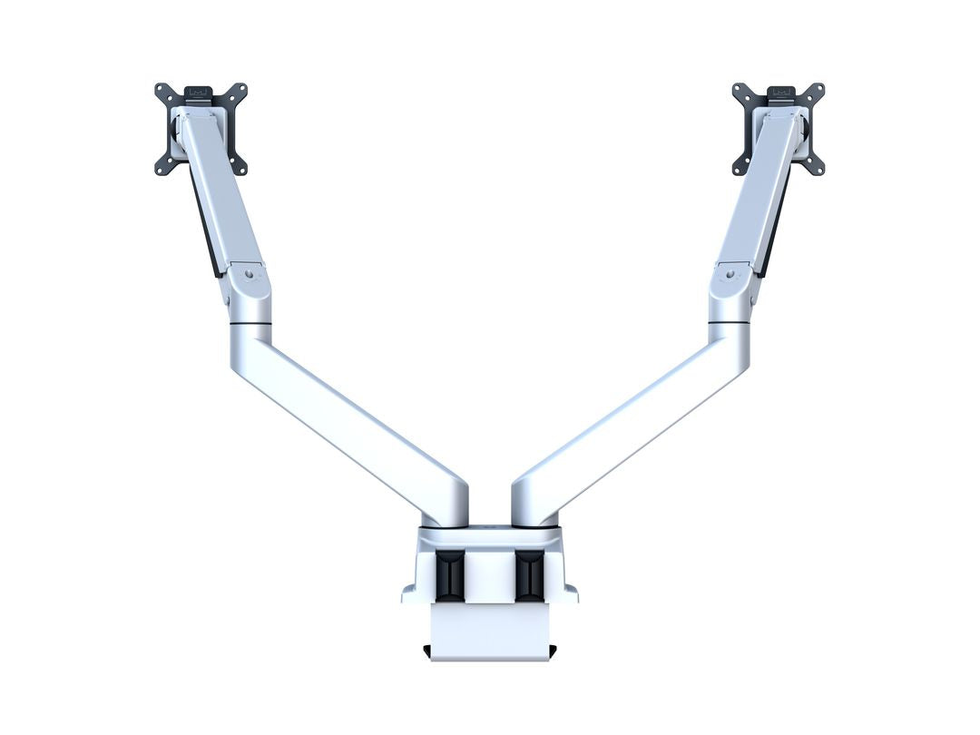 Multibrackets Tischständer Duo 3972 – Tischhalterung, Dual, bis 32", VESA 100 × 100 mm, 10 kg, neigbar, silber