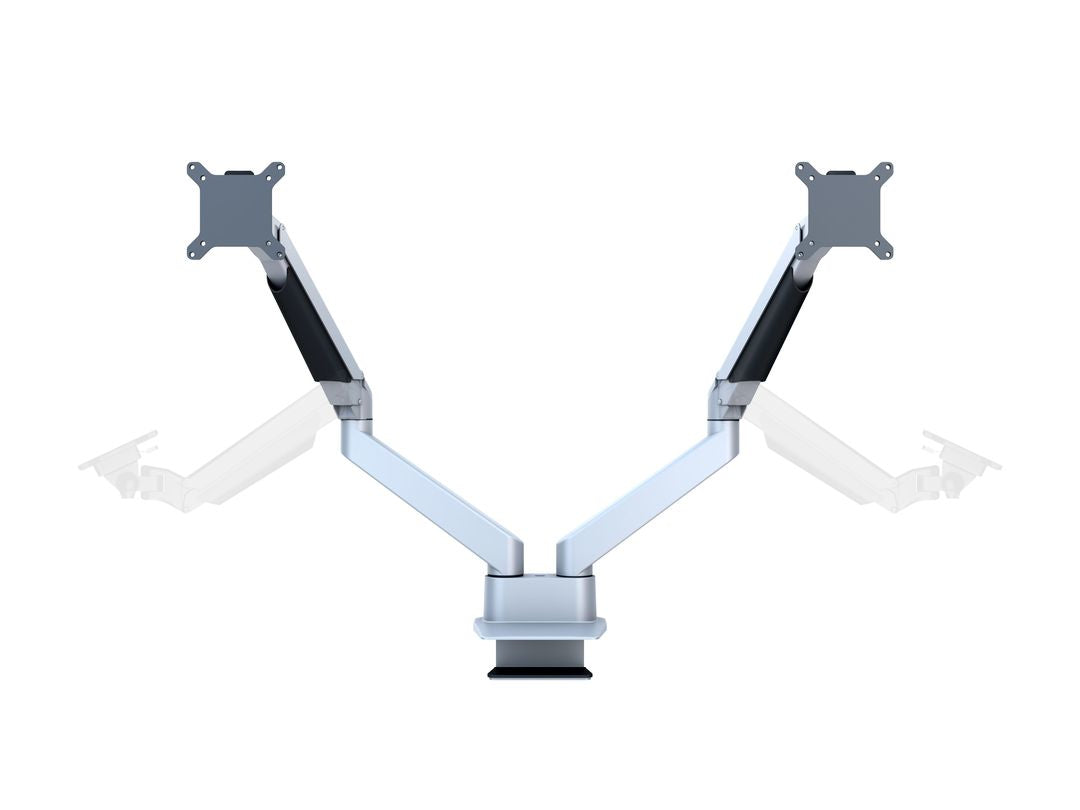 Multibrackets Tischständer Duo 3972 – Tischhalterung, Dual, bis 32", VESA 100 × 100 mm, 10 kg, neigbar, silber