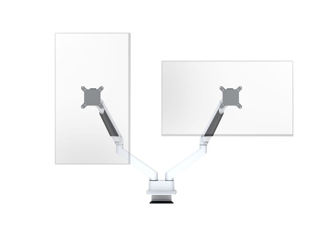 Multibrackets 3989 – Tischhalterung, Dual, bis 32", VESA 100 × 100 mm, 10 kg, drehbar, weiss