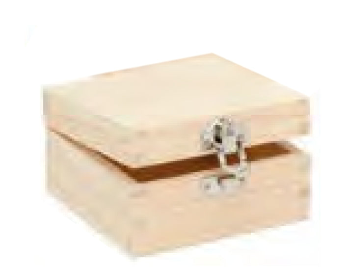 GLOREX Holzbox – Holz – Natur – 100 × 55 × 100 mm – mit Verriegelung, FSC