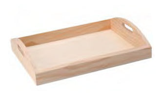 GLOREX Tablett – 37 × 28 × 7 cm, Holz (Kiefer), Beige, mit Griff