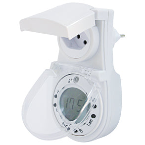 Steffen Digitale Zeitschaltuhr (DIN-Schiene) – Tages-/Wochen-Timer, IP44, 9 Schaltpunkte – Weiss – 1204411