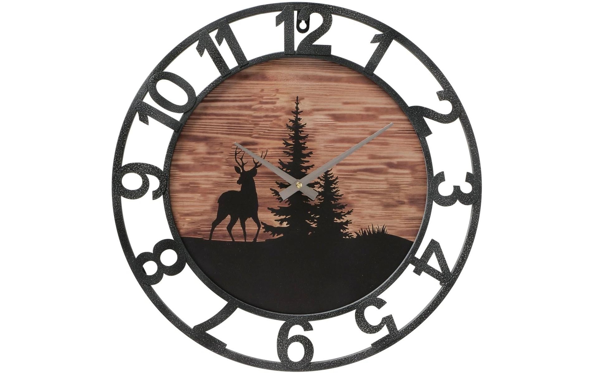 Boltze Wanduhr Ludwig – Ø 45 cm, schwarz, Holz