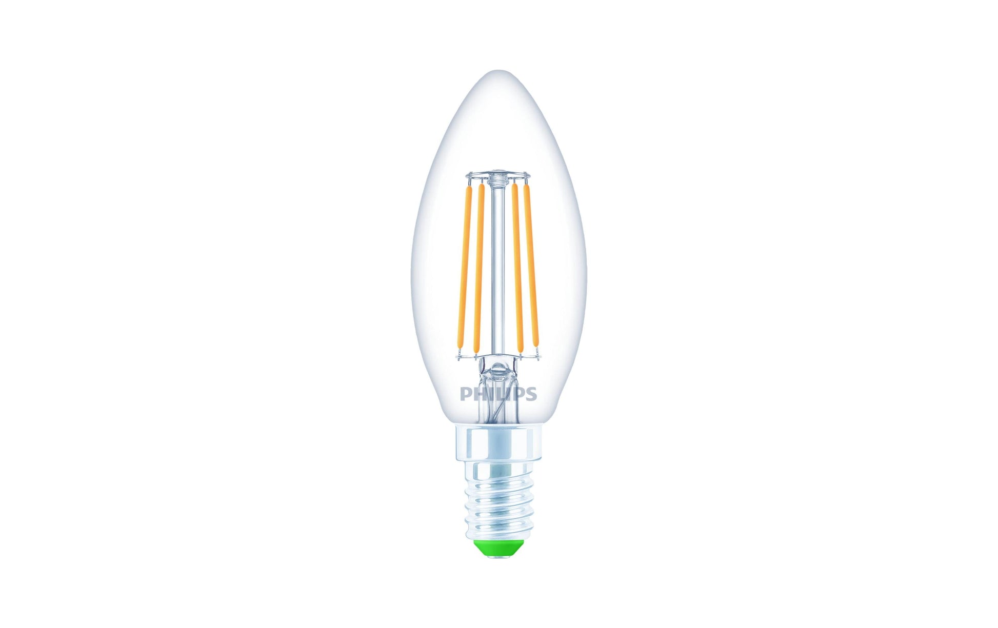 Philips LED-Leuchtmittel E14 B35 (Kerze) – Warmweiss 2700 K, 485 lm, 2,3 W – Klar/Glas – 1 Stk.