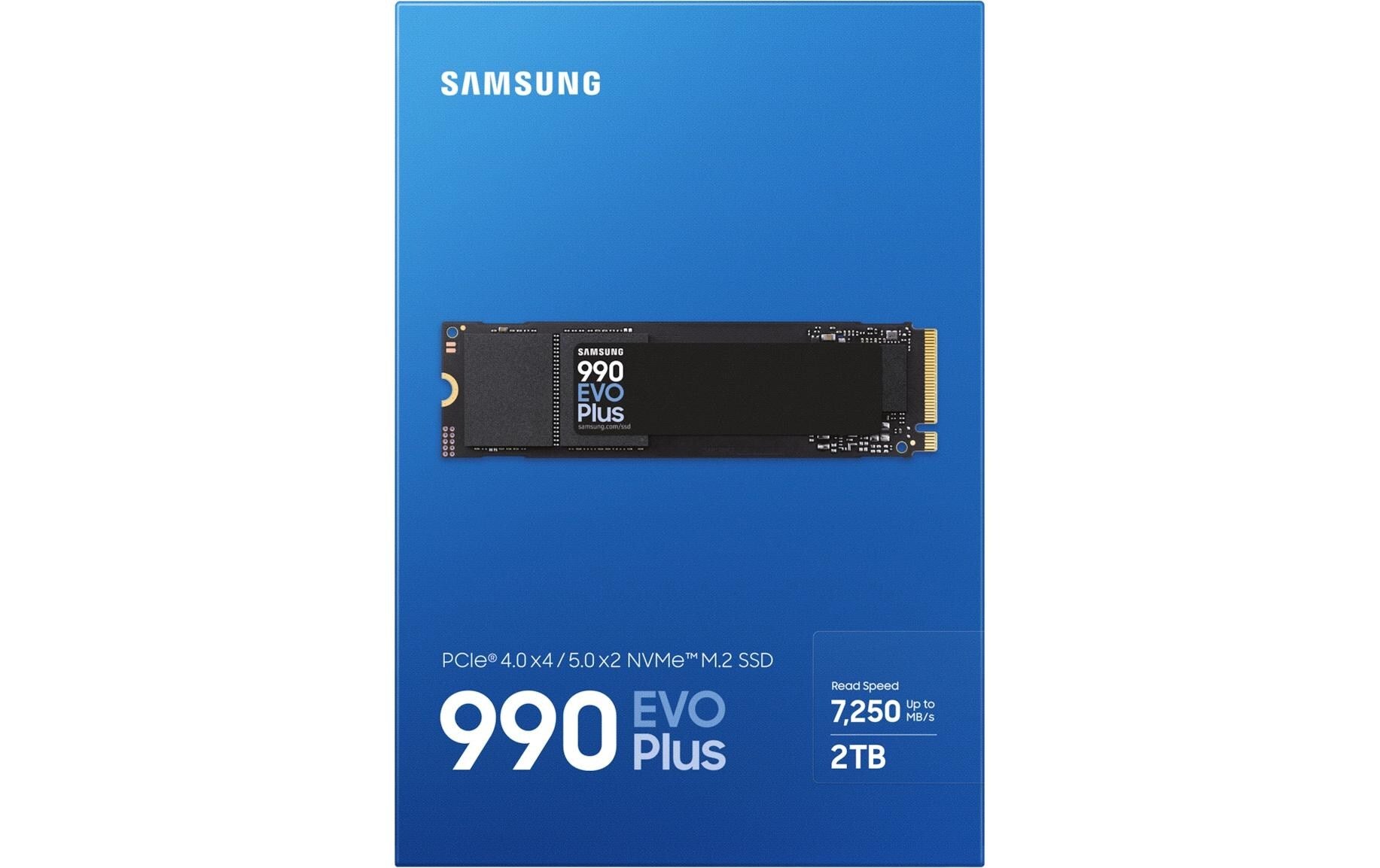 Samsung 990 EVO Plus 2 TB – M.2 2280 NVMe PCIe 4.0 – 7'150 MB/s lesen, 6'300 MB/s schreiben