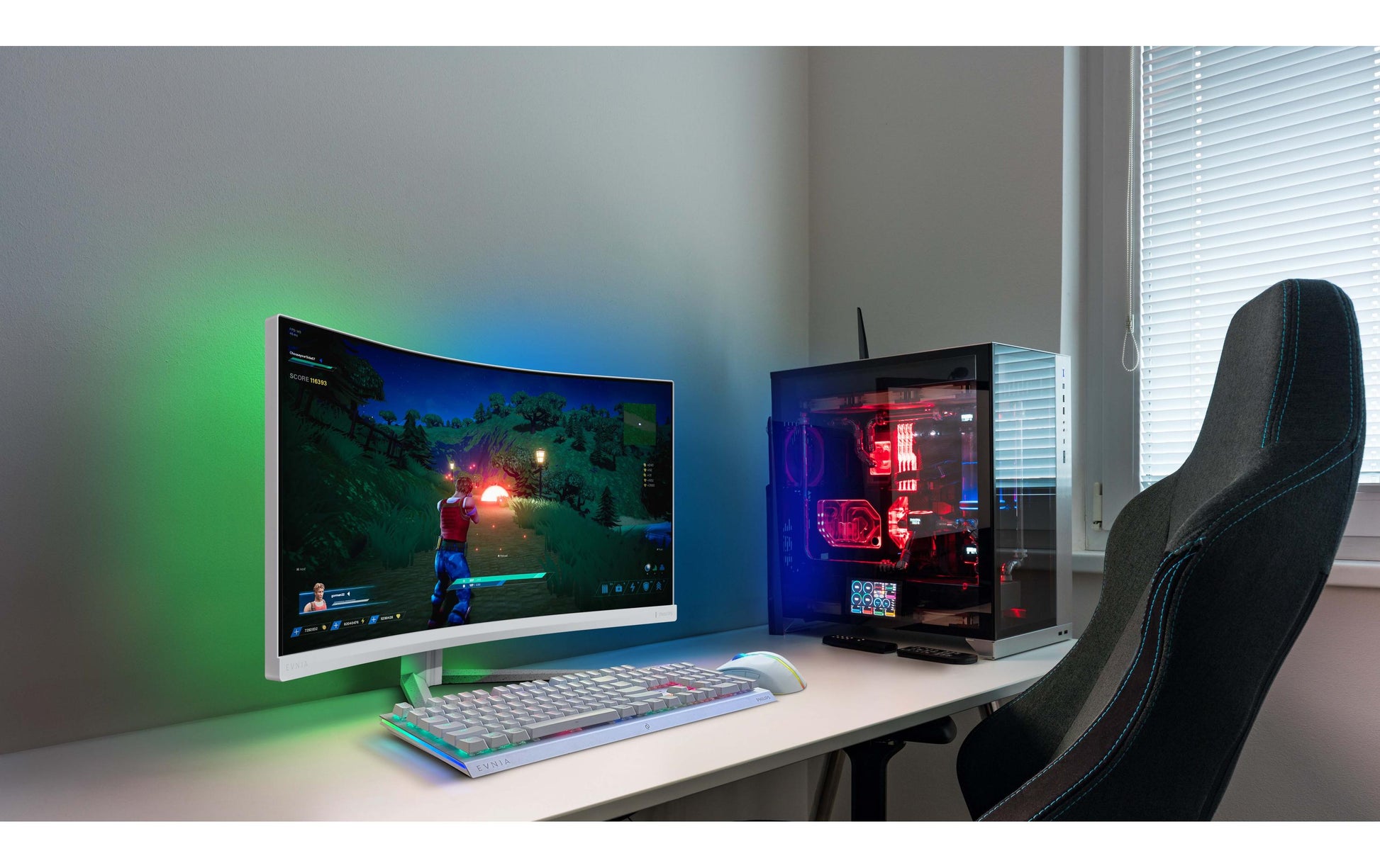 Philips Evnia 5000 34M2C5501A/00 – Monitor, 34", Curved, USB-Hub, Lautsprecher, VESA 100 × 100, Weiss