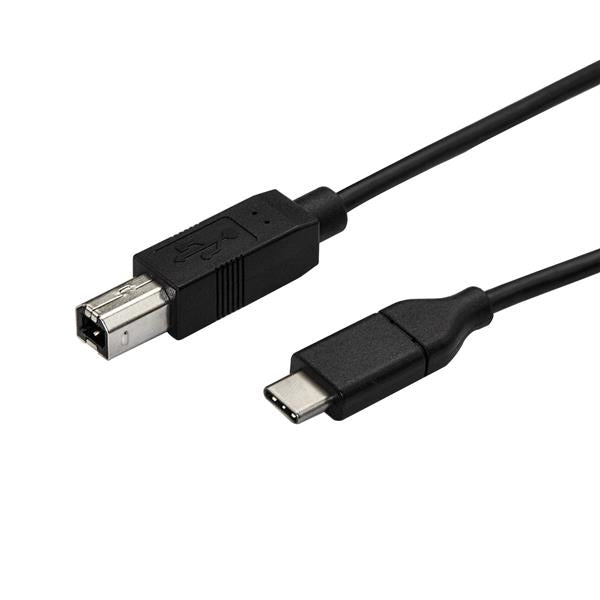 StarTech.com USB-C auf USB-B Kabel – USB 2.0 (480 Mbit/s) – 3 m – PVC-Mantel – Schwarz