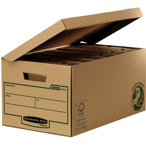 Fellowes BankersBox Earth Aufbewahrungsbox für A4+ – 390 × 293 × 560 mm, braun, Karton, 10er Pack