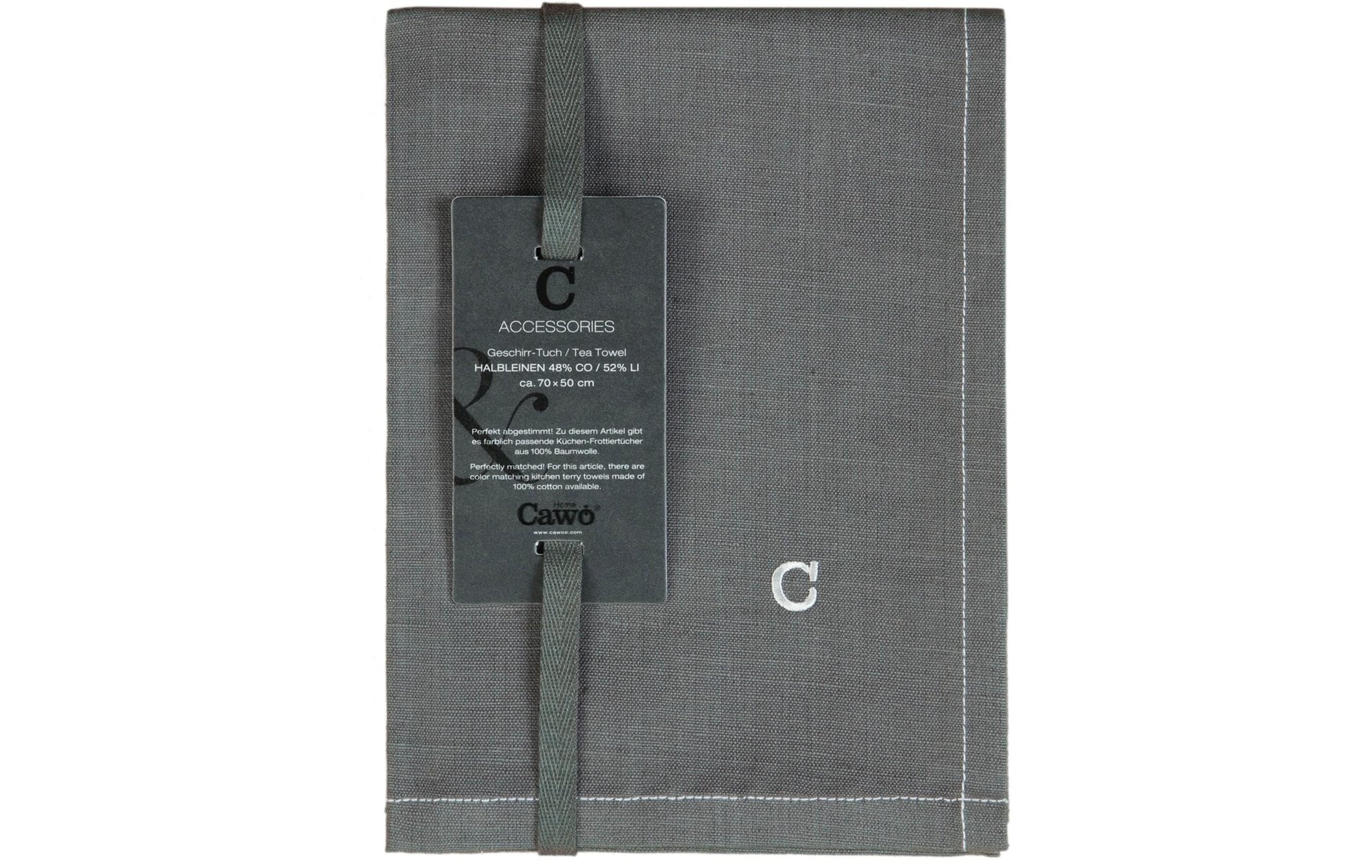 Cawö Geschirrtuch 50 × 70 cm, Baumwolle, Anthrazit