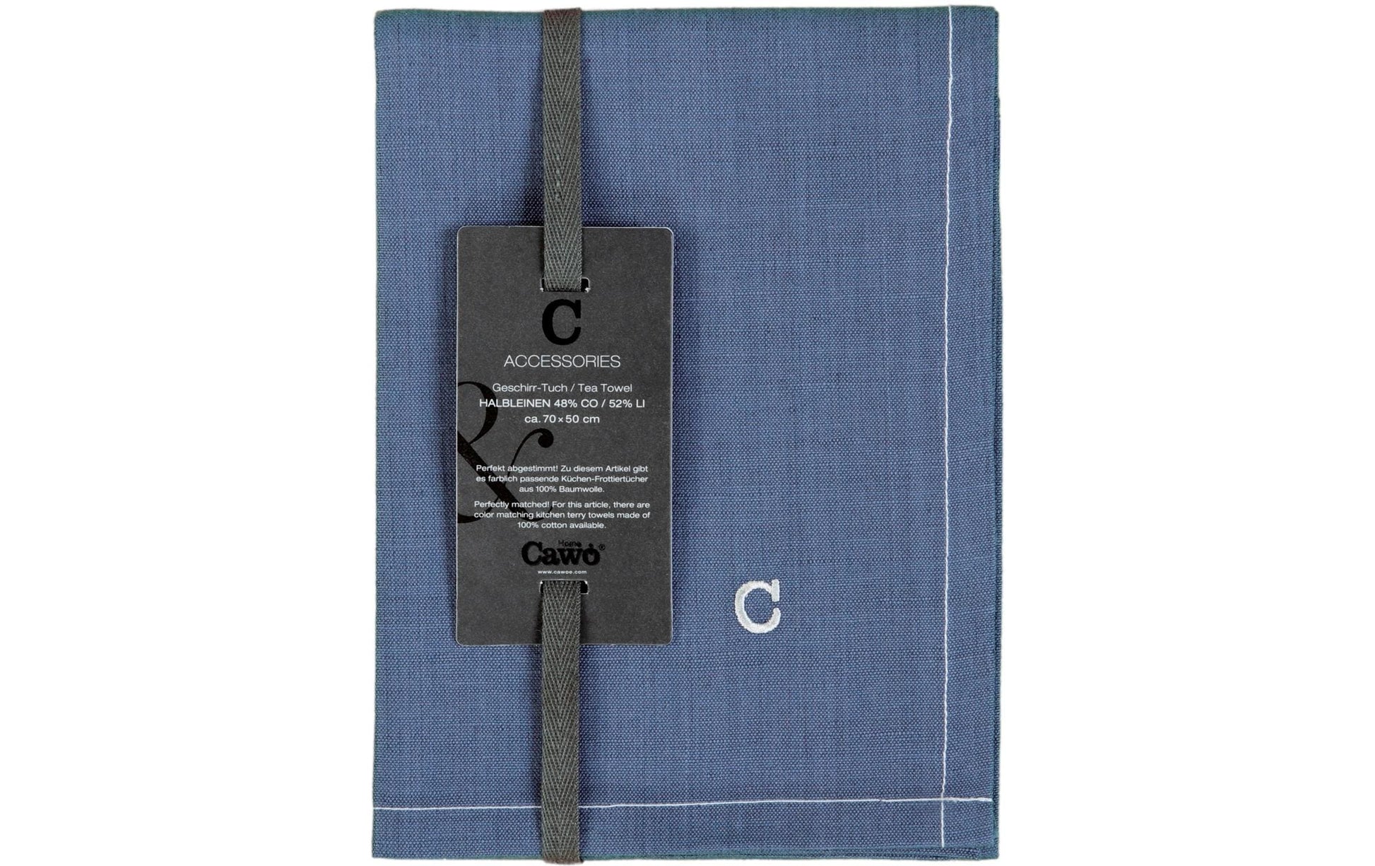 Cawö Geschirrtuch Solid – 50 × 70 cm, Nachtblau, 100% Baumwolle, OEKO-TEX