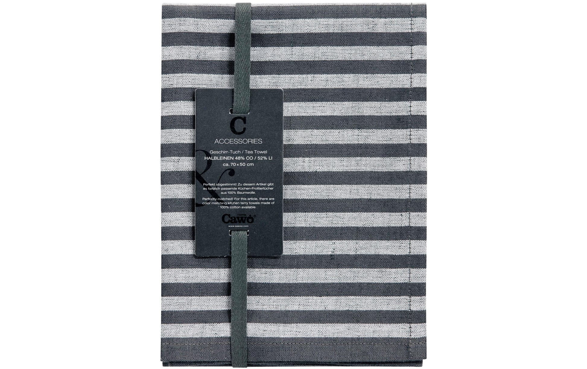 Cawö Campus – Geschirrtuch 50 × 70 cm, Baumwolle, Anthrazit
