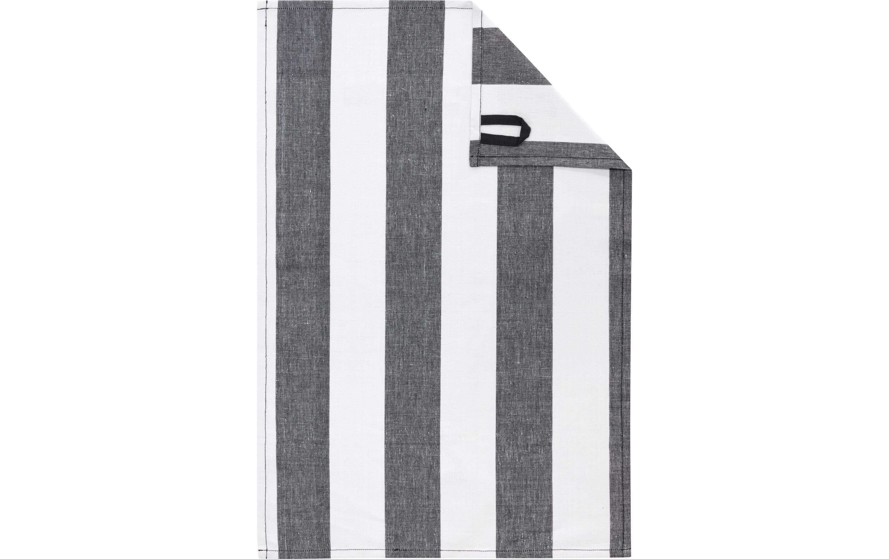 Cawö Geschirrtuch Zoom Blockstreifen – Schwarz/Weiss – 50 × 70 cm – Baumwolle
