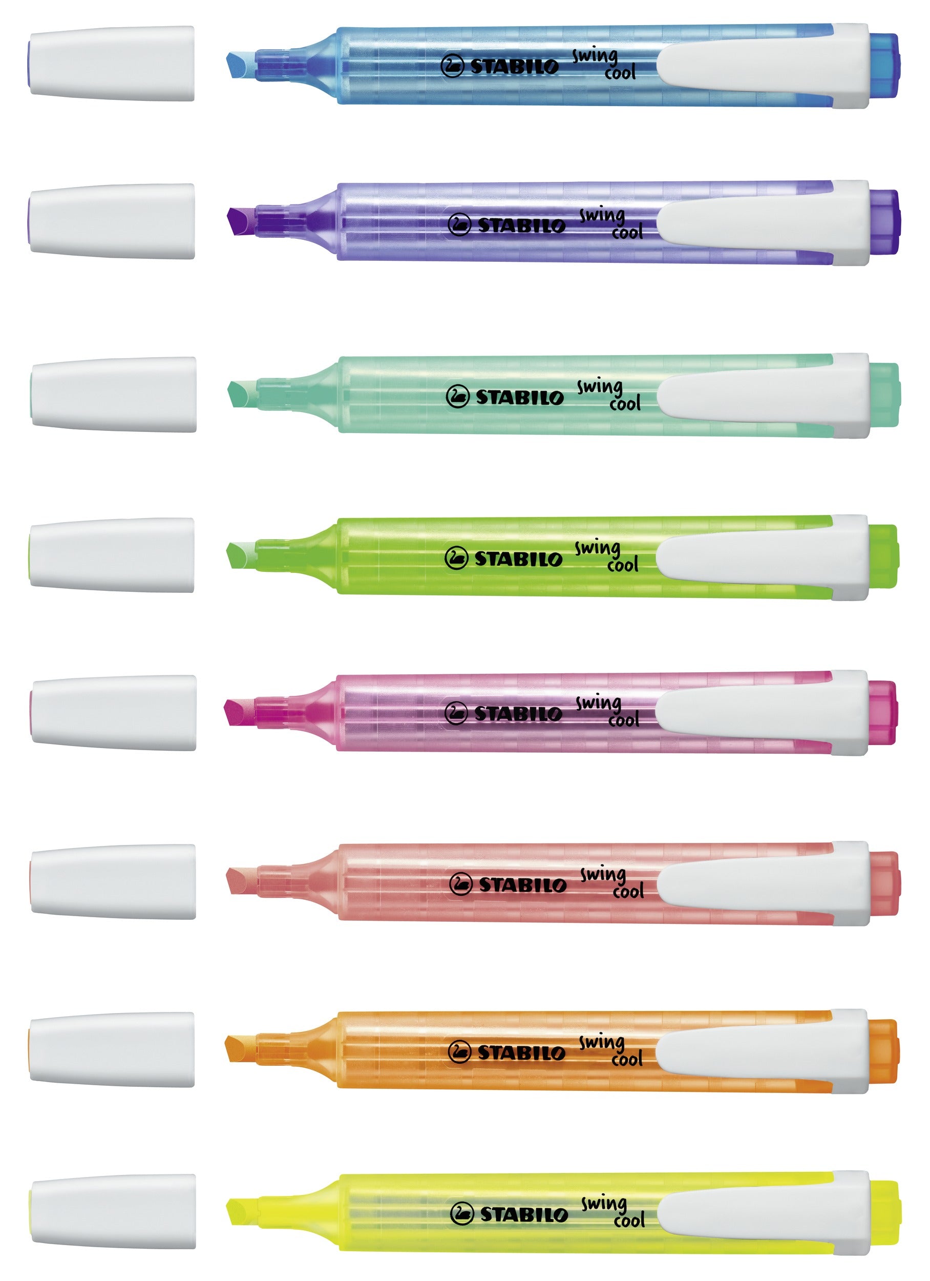 STABILO Swing Cool Textmarker Set 8 Farben – Keilspitze, 1–4 mm
