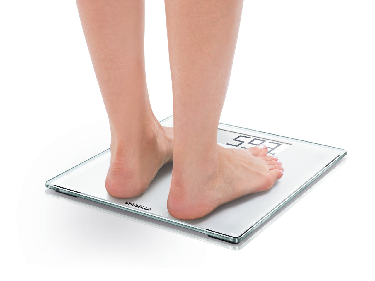 Soehnle Personenwaage Style Sense Comfort 100 – Tragkraft 180 kg, Teilung 100 g, Wiegefläche 34,5 × 35 cm