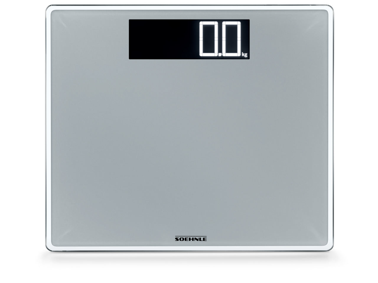 Soehnle Digitale Personenwaage Style Sense Comfort 600 – Genauigkeit 100 g – 200 kg – Silber – Sicherheitsglas