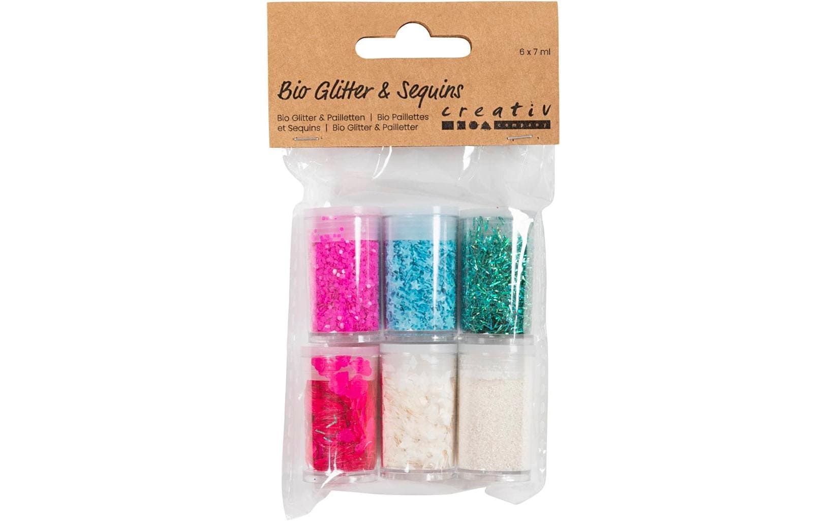 Creativ Company Glitzer- und Pailetten-Set, Mehrfarbig, 6 × 5 g