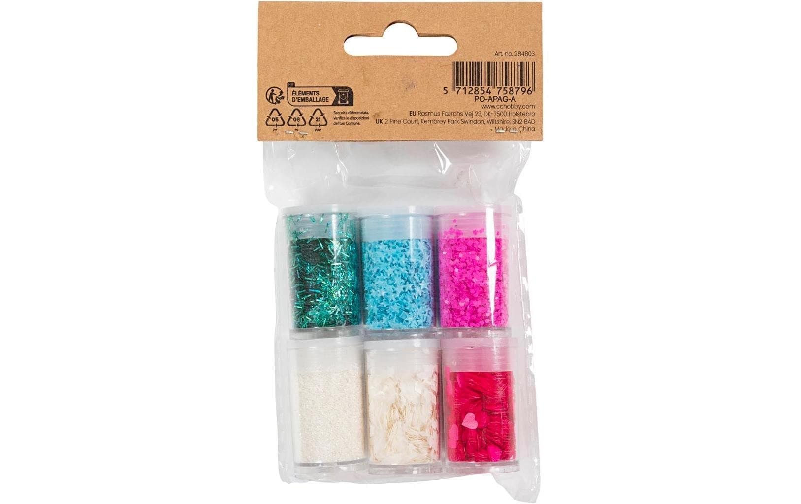 Creativ Company Glitzer- und Pailetten-Set, Mehrfarbig, 6 × 5 g