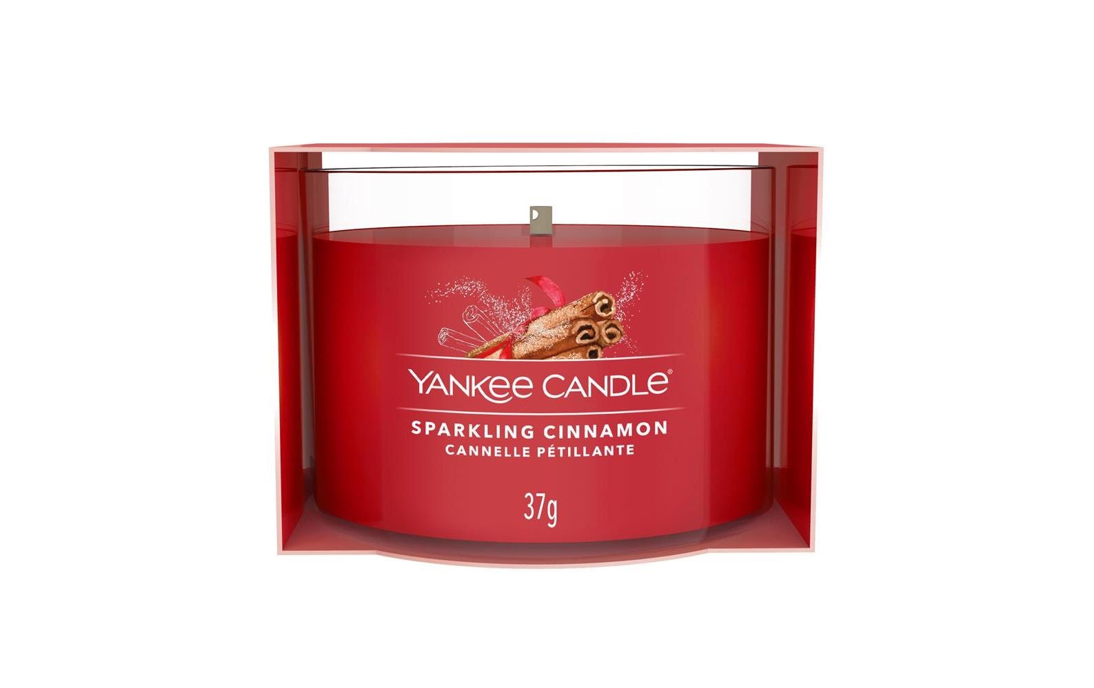 Yankee Candle Sparkling Cinnamon – Duftkerze, Votivkerze im Glas, 7–10 h
