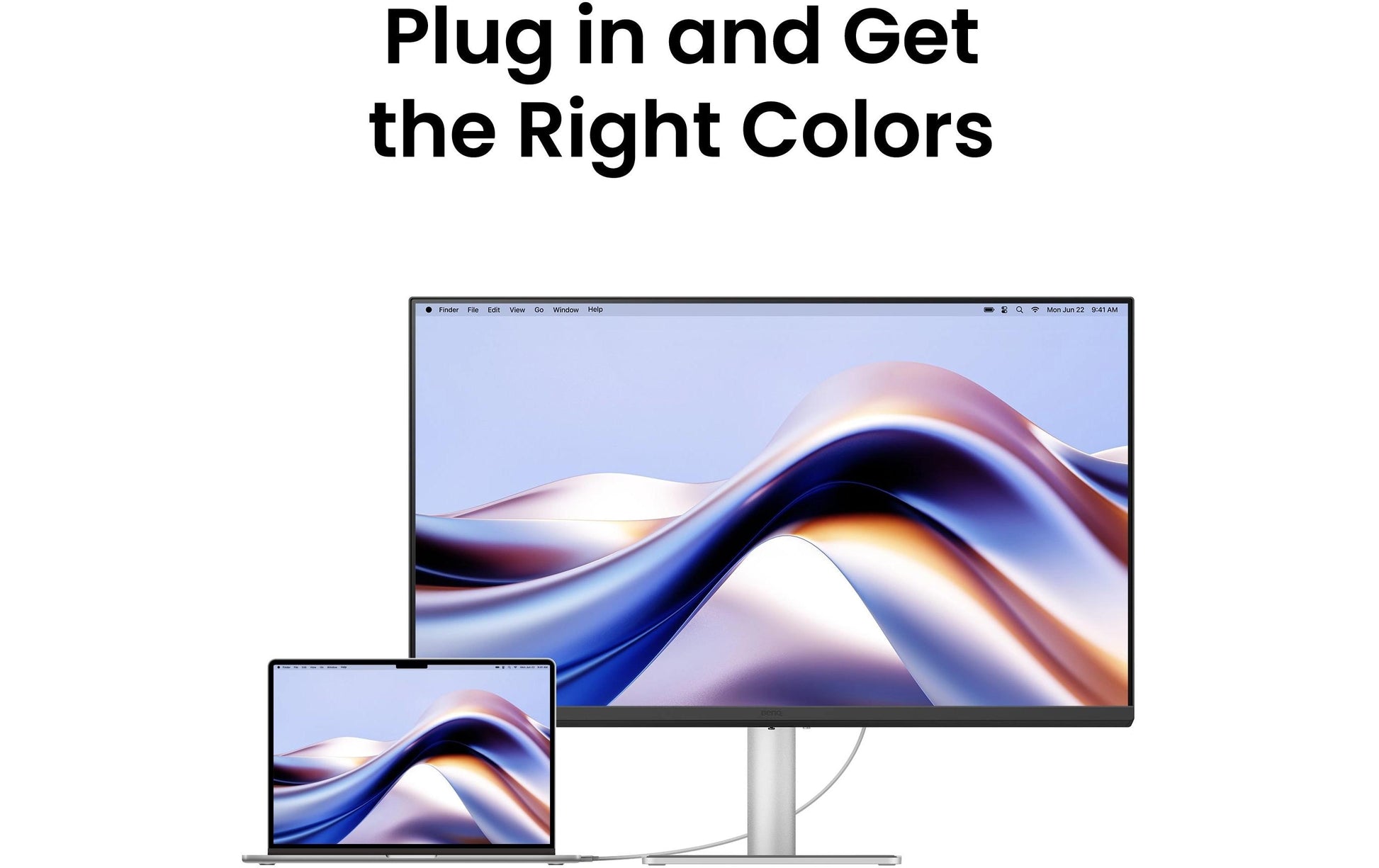BenQ MA270U – Monitor, 27", 3840 × 2160 (UHD 4K), IPS, 60 Hz, 400 cd/m², USB-C, VESA 100 × 100, Silber