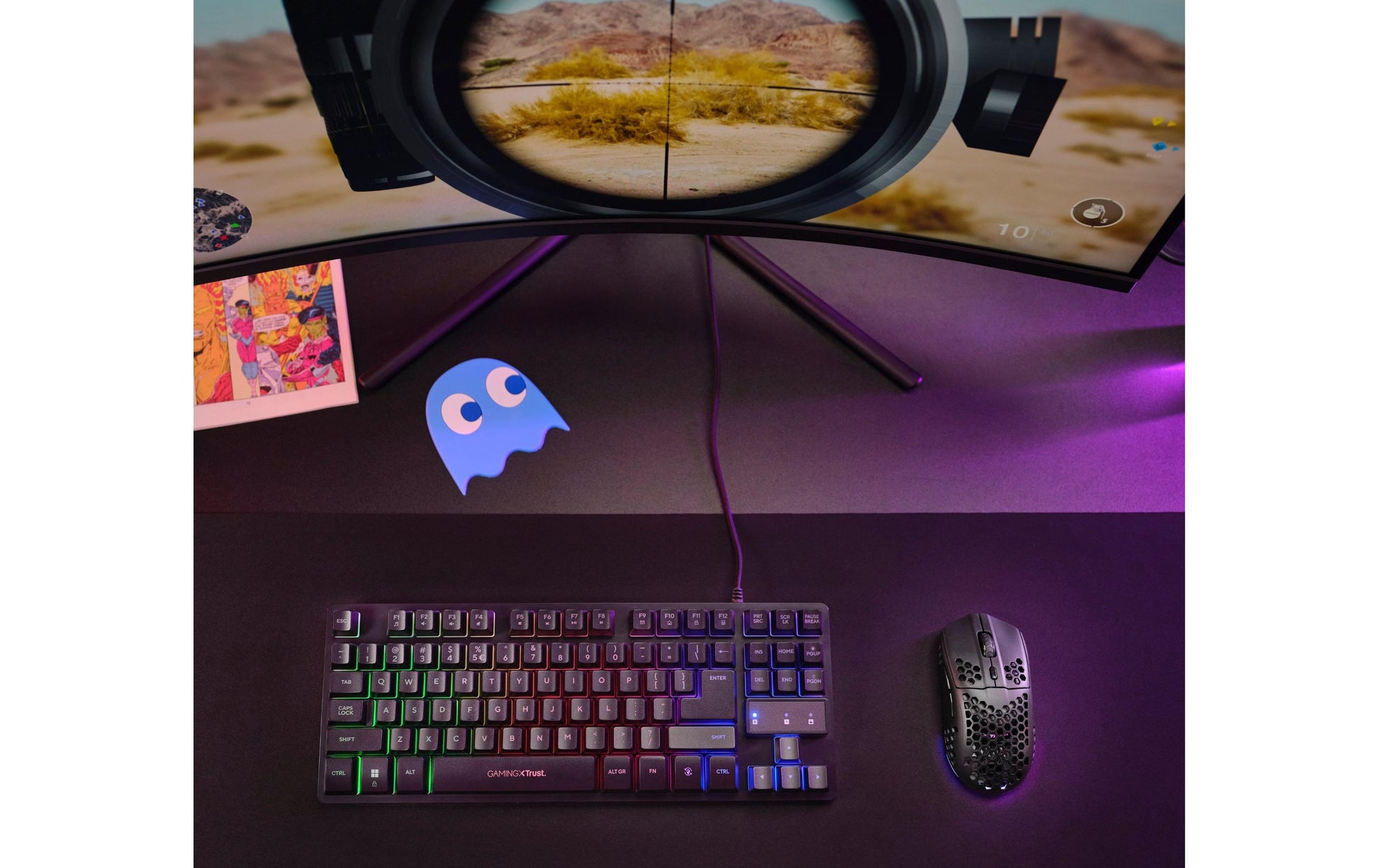 Trust GXT929 Helox – Gaming-Maus – Kabellos (2,4 GHz), 4800 DPI, RGB-Beleuchtung, rechts