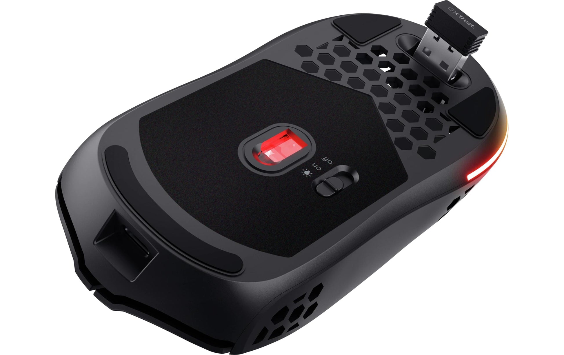 Trust GXT929 Helox – Gaming-Maus – Kabellos (2,4 GHz), 4800 DPI, RGB-Beleuchtung, rechts