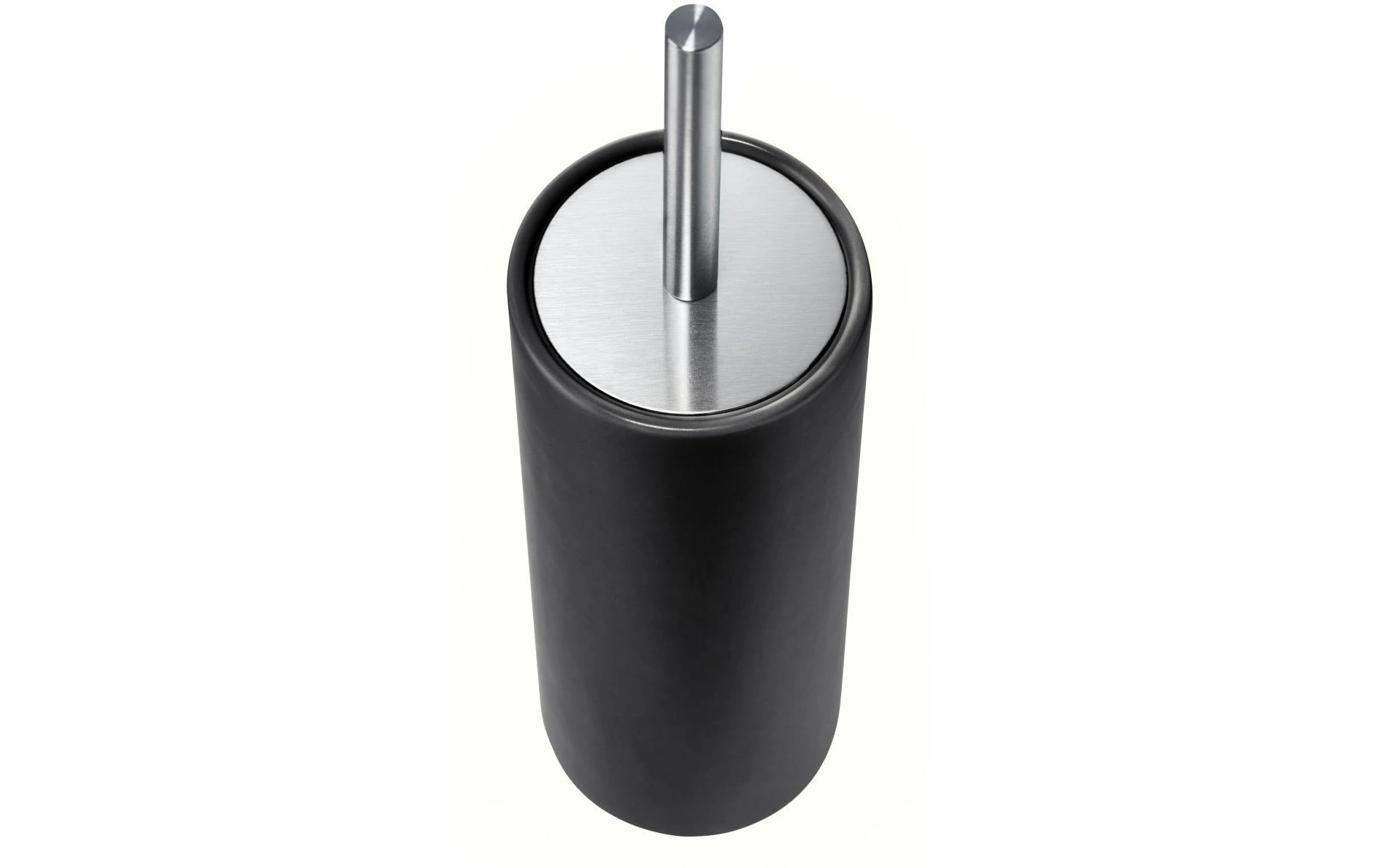 Diaqua Zylo – WC-Bürstenset – Keramik, Schwarz, bodenstehend, mit Deckel, H 39 cm, Ø 10,5 cm