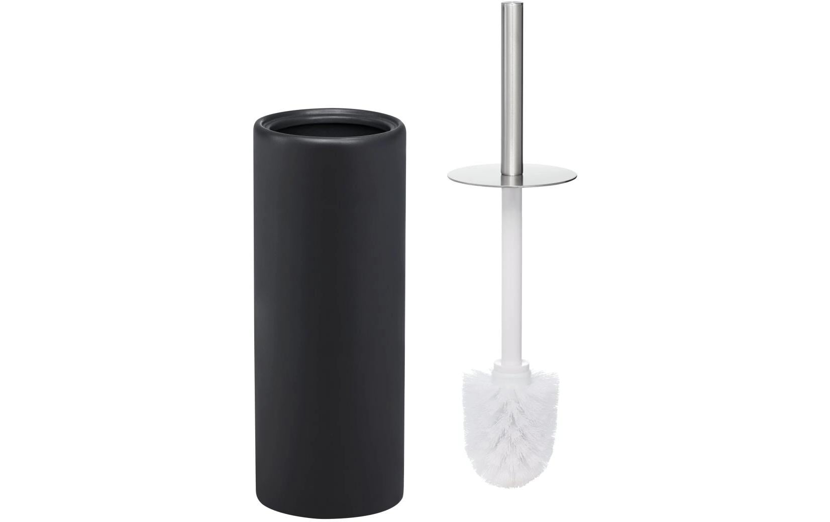 Diaqua Zylo – WC-Bürstenset – Keramik, Schwarz, bodenstehend, mit Deckel, H 39 cm, Ø 10,5 cm