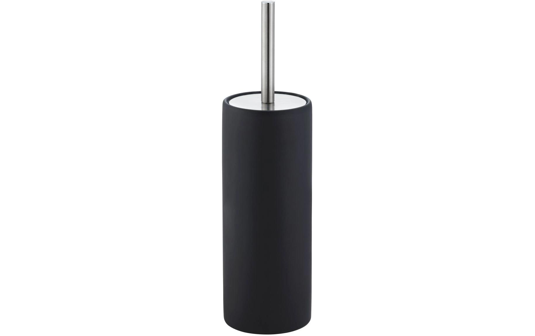 Diaqua Zylo – WC-Bürstenset – Keramik, Schwarz, bodenstehend, mit Deckel, H 39 cm, Ø 10,5 cm