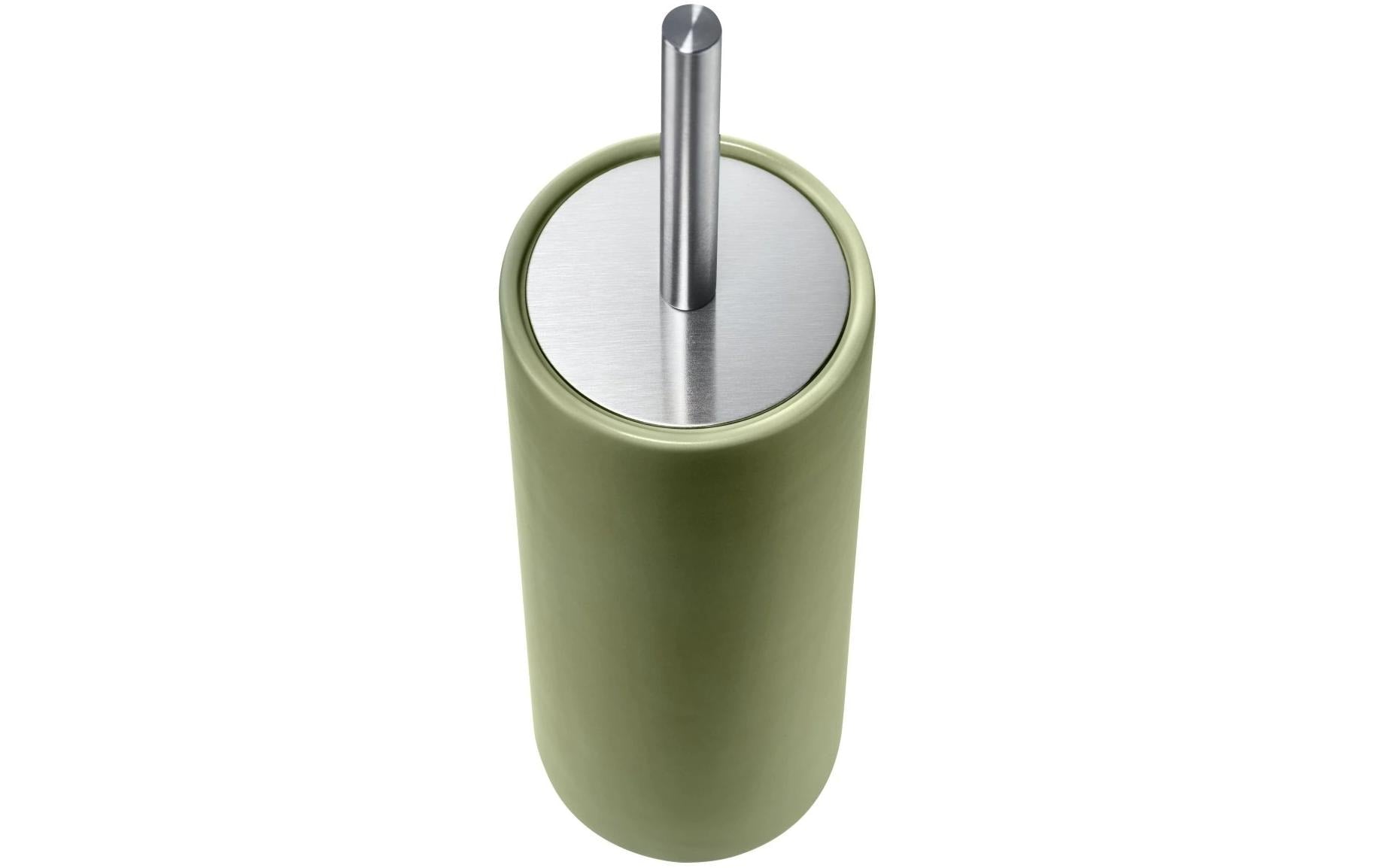 Diaqua WC-Bürstenset – Keramik, Olivgrün, Bodenstehend, mit Deckel, H 39 cm, Ø 10,5 cm