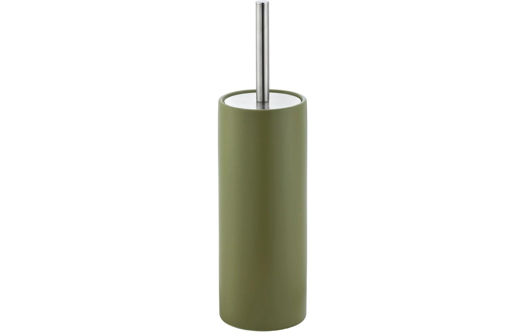 Diaqua WC-Bürstenset – Keramik, Olivgrün, Bodenstehend, mit Deckel, H 39 cm, Ø 10,5 cm