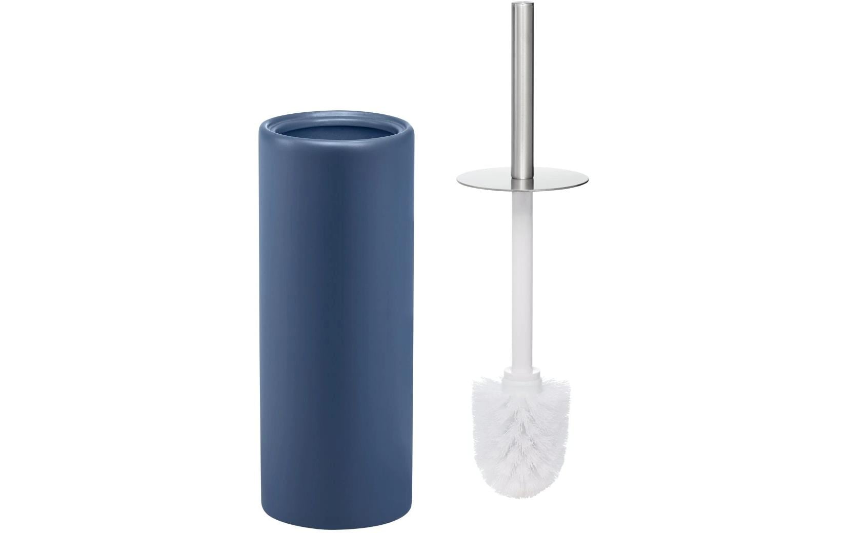 Diaqua WC-Bürstenset – Keramik, Indigo, bodenstehend, mit Deckel, H 39 cm, Ø 10,5 cm