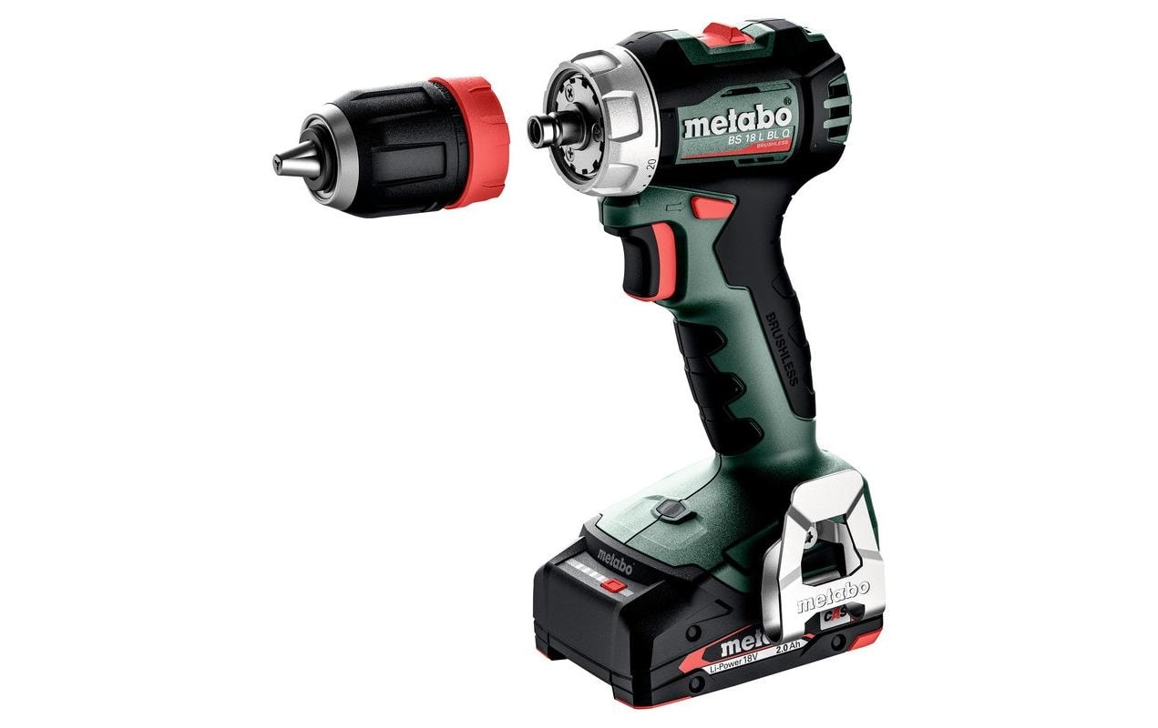 Metabo Akku-Bohrschrauber BS 18 L BL Q – 18 V (CAS) – Spindelhals – 65 Nm – 2×2,0 Ah & Ladegerät – Koffer