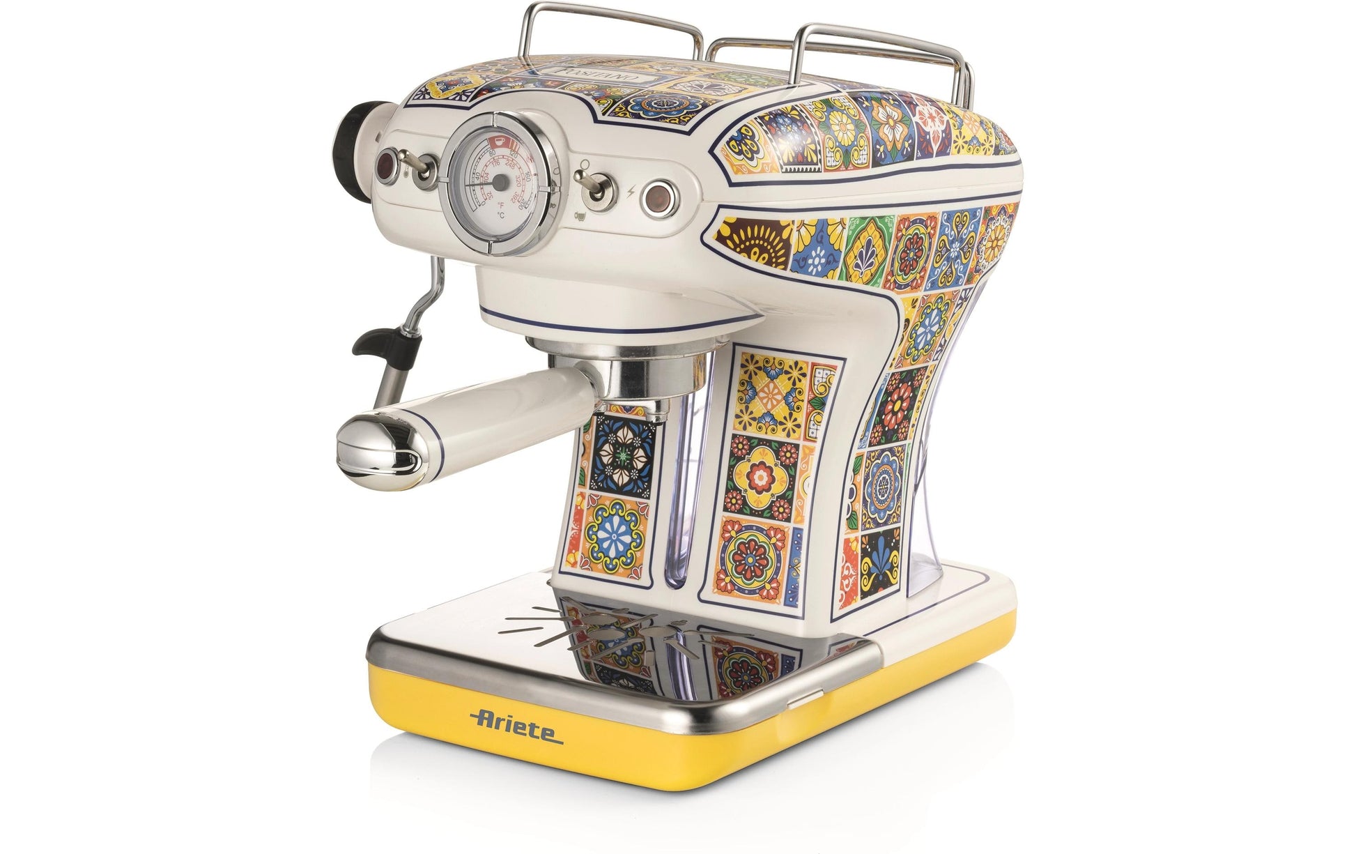 Ariete ARI-1389-POS Espressomaschine (Siebträger) – 15 bar, 0,9 l, Milchschaumdüse, Gelb