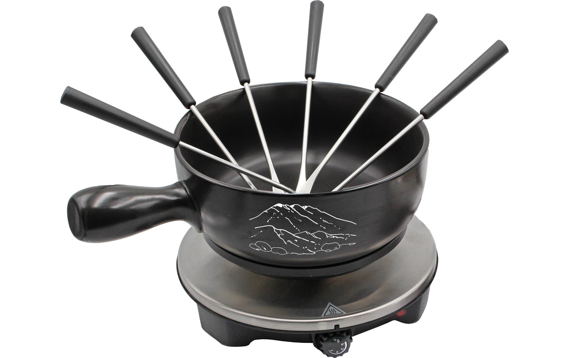 Ohmex Fondue-Set OHM-FND-1507 – Keramik, 2 l, 6 Personen, elektrisch – schwarz