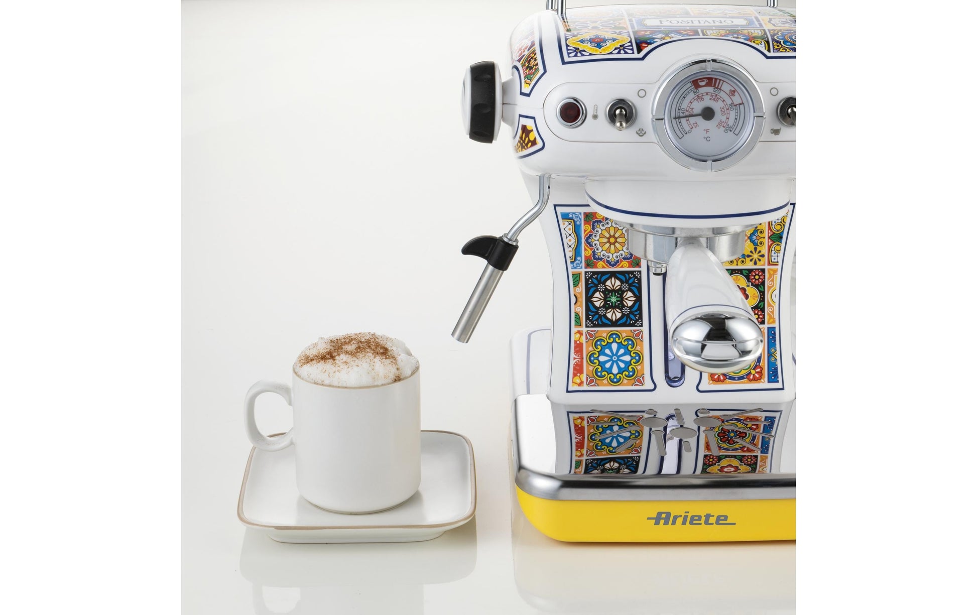 Ariete ARI-1389-POS Espressomaschine (Siebträger) – 15 bar, 0,9 l, Milchschaumdüse, Gelb