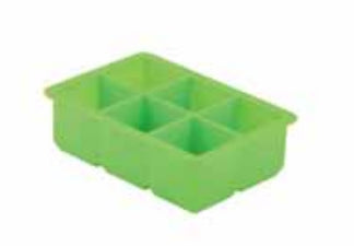 Point-Virgule Eiswürfelform Dotz gross – 17 × 17 × 5,2 cm, Silikon, Grün, 6 Eiswürfel