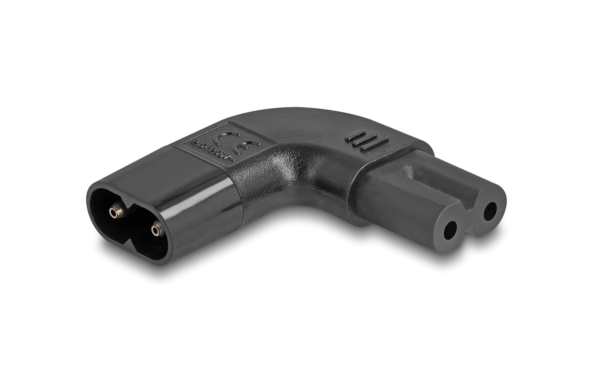 DeLOCK Netzadapter IEC‑60320 C8 zu C7 – Stecker gerade, Buchse abgewinkelt, 2,5 A, 250 V – Schwarz
