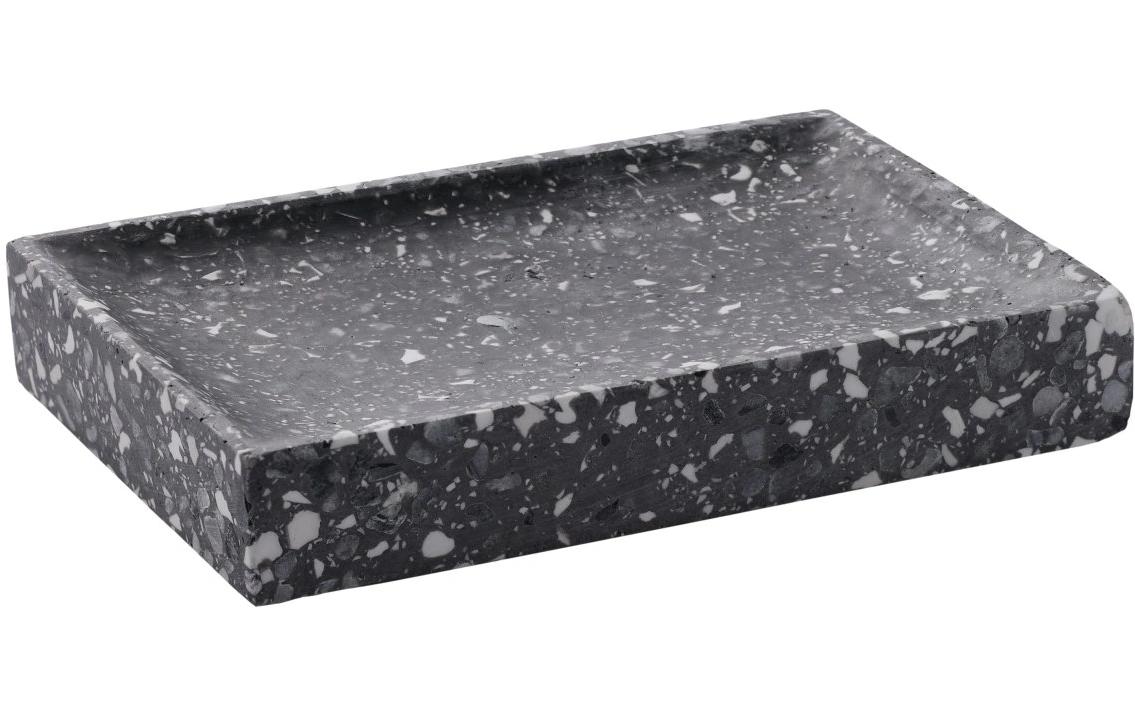 Diaqua Seifenschale Venice – Polyresin, 12×8×2 cm, Anthrazit (rechteckig)