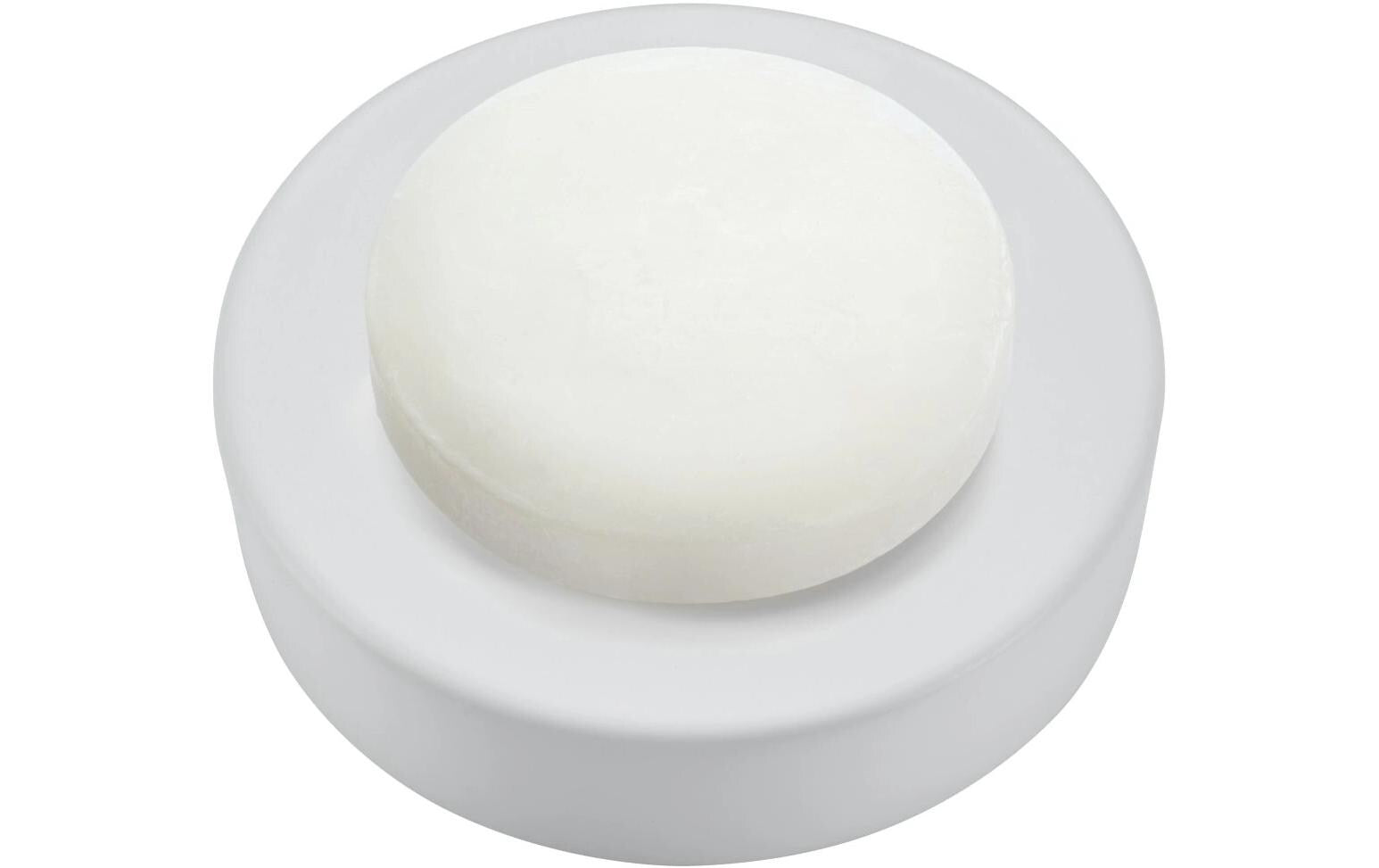 Diaqua Seifenschale Zylo – Ø11,5×3 cm, Keramik/Metall, Weiss, rund