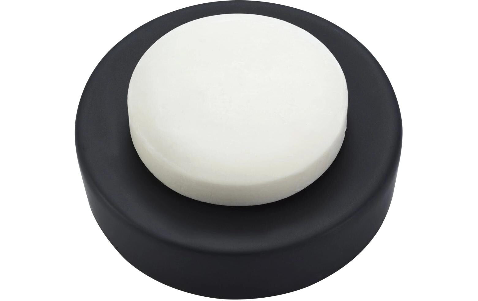Diaqua Seifenschale Zylo – Keramik, Metall, Ø11,5×3 cm, Schwarz (rund)