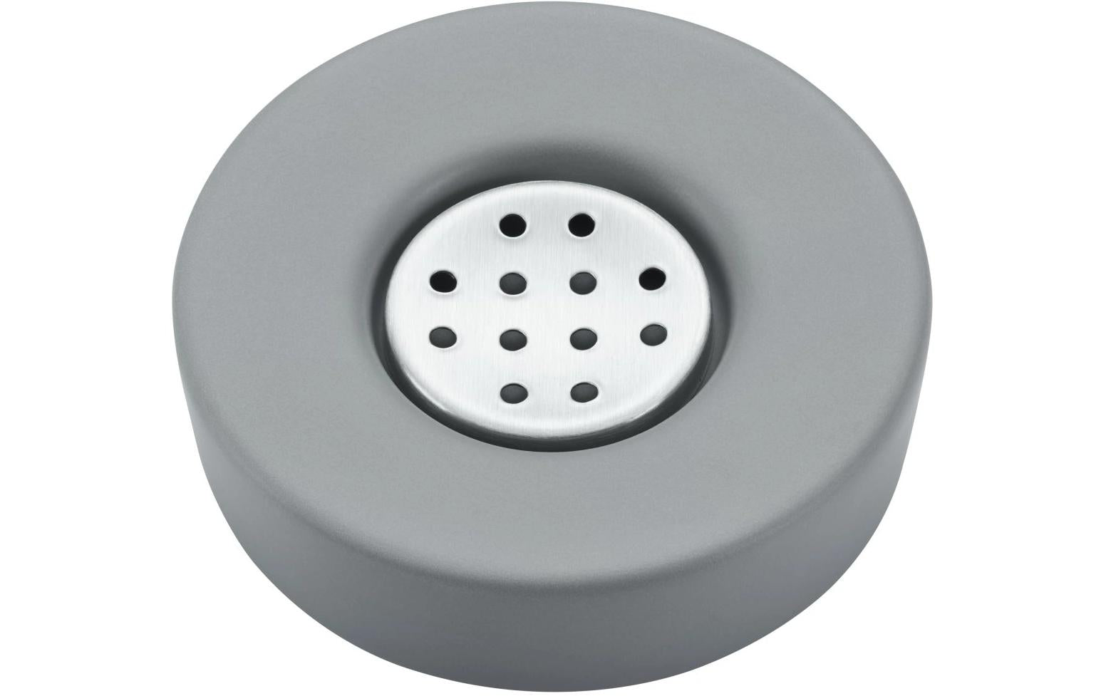 Diaqua Seifenschale Zylo – Keramik/Metall, Ø11,5×3 cm, Grau (rund)